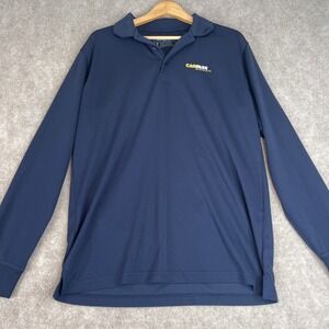 Carmax Long Sleeve Polo Shirt Mens Size Medium Navy Blue Work Uniform